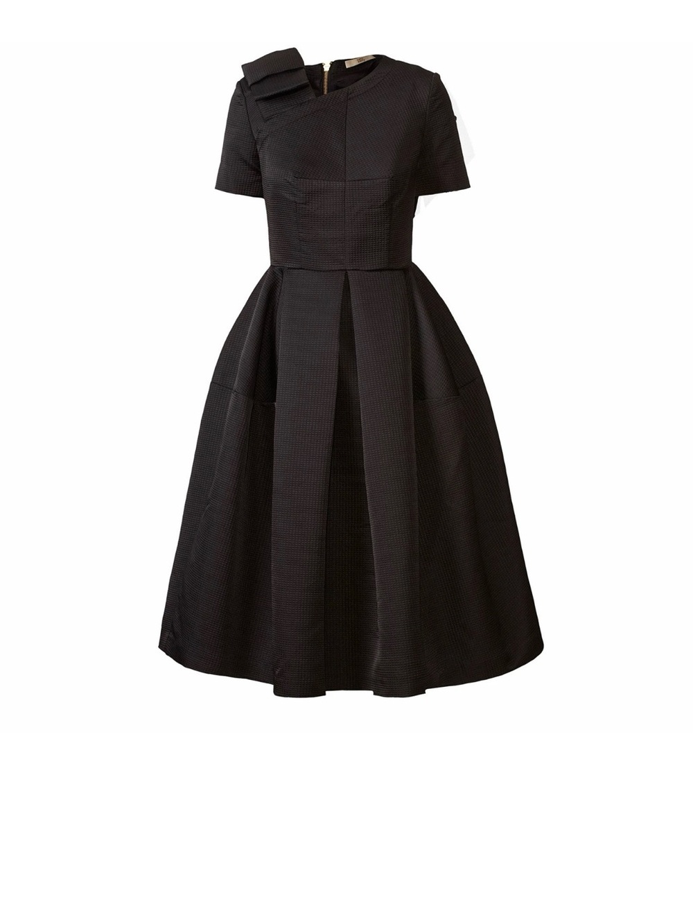 Orla Kiely Black Midi Fit-and-Flare Dress